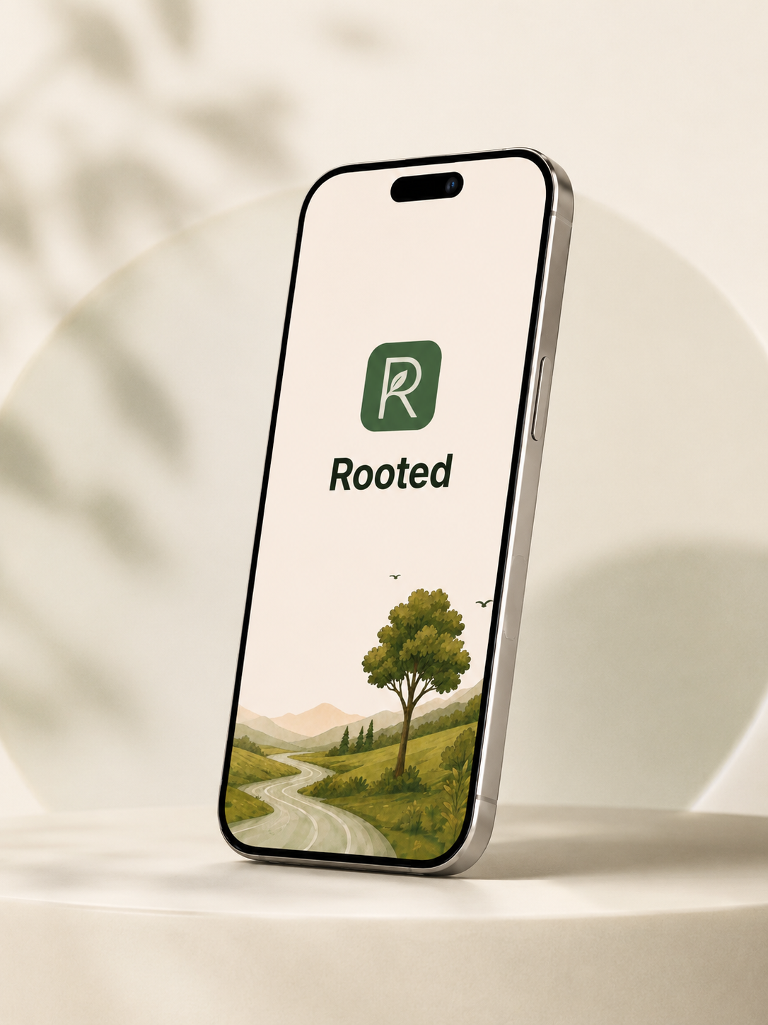 Two phones displaying the Rooted Bible and devotional app
